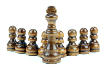 Fototapeta na wymiar Chess pawn and king