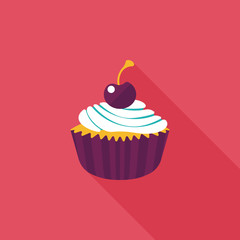 cupcake flat icon with long shadow,eps10