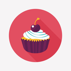 cupcake flat icon with long shadow,eps10