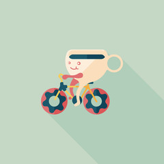 coffee time flat icon with long shadow,eps10