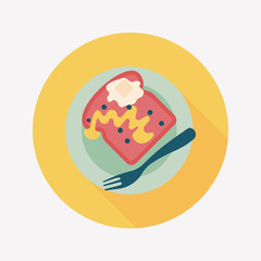 breakfast toast flat icon with long shadow,eps10