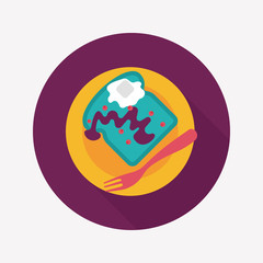 breakfast toast flat icon with long shadow,eps10