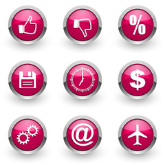 violet vector icons set