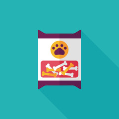 Pet dog food package flat icon with long shadow,eps10
