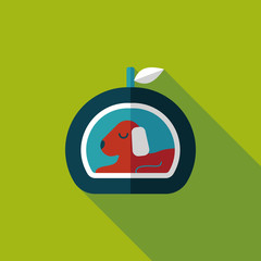Pet bed flat icon with long shadow,eps10