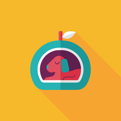 Pet bed flat icon with long shadow,eps10