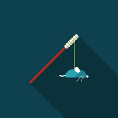 Pet cat toy flat icon with long shadow,eps10
