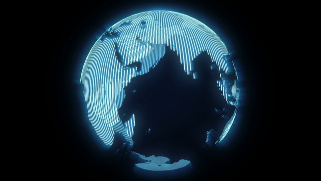 3d hologram spinning earth