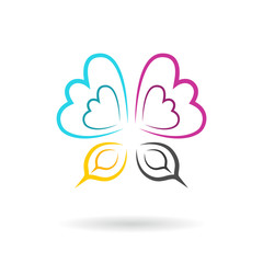CMYK butterfly logo template