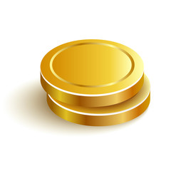 TwoGoldCoinsVectorIconEpsVector