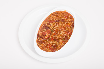 Oval Bowl of Red Beans and Rice