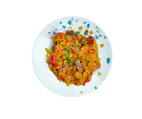 East Indian Biryani Rice Dish with Meat