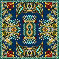 Traditional ornamental floral paisley bandanna. Square ornament