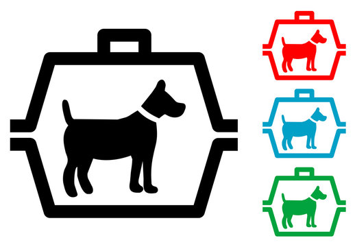 Pictograma transportin para perros con varios colores