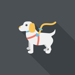 Pet dog flat icon with long shadow,eps10