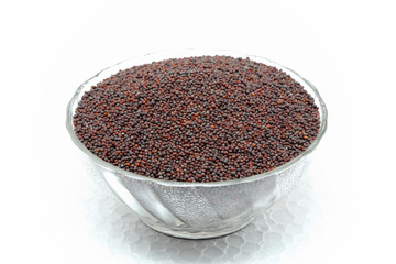 black mustard seeds isolated on white background