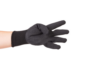 Black rubber protective glove.
