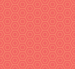 An orange seamless hexagonal vector pattern