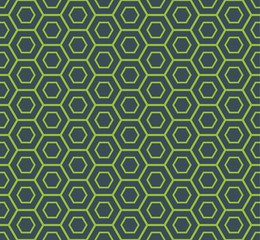 A green seamless hexagonal pattern