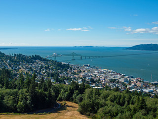 Fototapeta premium A View of Astoria Oregon from the Astoria Column