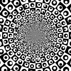 Vector zoom black and white optical circle background 3