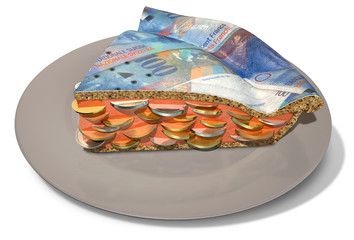 Slice Of Franc Money Pie