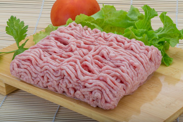 Raw minced pork meat