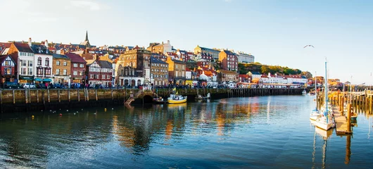 Foto op Canvas Scenic view of Whitby city in autumn sunny day © stanciuc