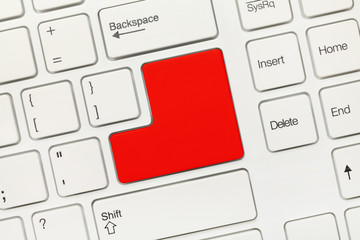 White conceptual keyboard - Blank red key