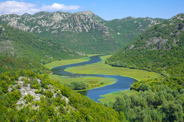 Naklejka na ściany i meble Crnojevica River In Skadar Lake National Park, Montenegro