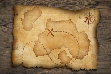 Pirates' old treasure map