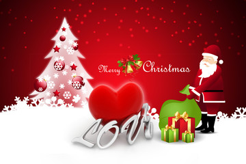 Christmas  gift box with santaclaus