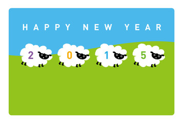 年賀状・ひつじイラスト