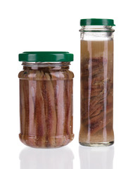 jars of anchovy fillets.