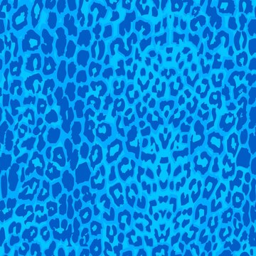 Seamless blue leopard texture pattern.