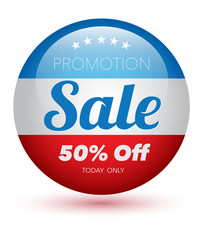 Sale red text design. Vector illustration.