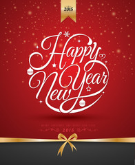 Happy new year card. Vector illustration.