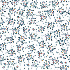 small colorful flowers seamless pattern