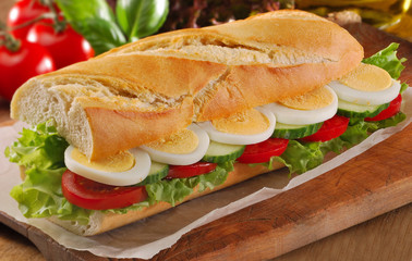 Egg salad sandwich French bread baguette