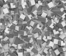 混乱した都市を俯瞰したイメージ