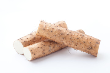 Yam on white background