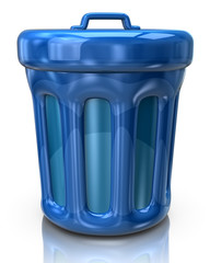 Blue trash can icon