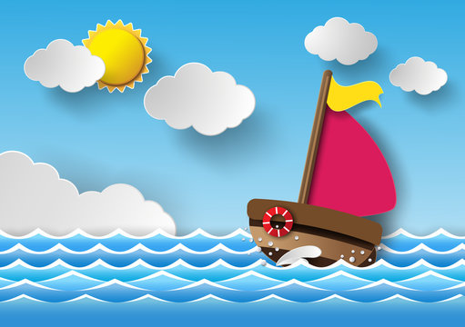 Sailing boat and clouds