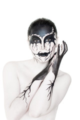 Girl with creepy make-up, Day of the Dead, Halloween
