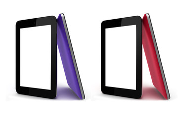 tablet screen front and colored back