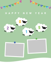 年賀状・ひつじイラスト