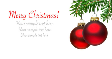 Weihnachtskarte mit Christbaumkugeln