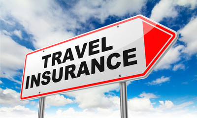 Travel Insurance on Red Road Sign.