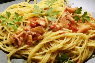 Spaghetti with calamar Cucina italiana Food Expo Milano 2015