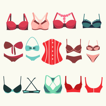 Different types of bras - Illustration